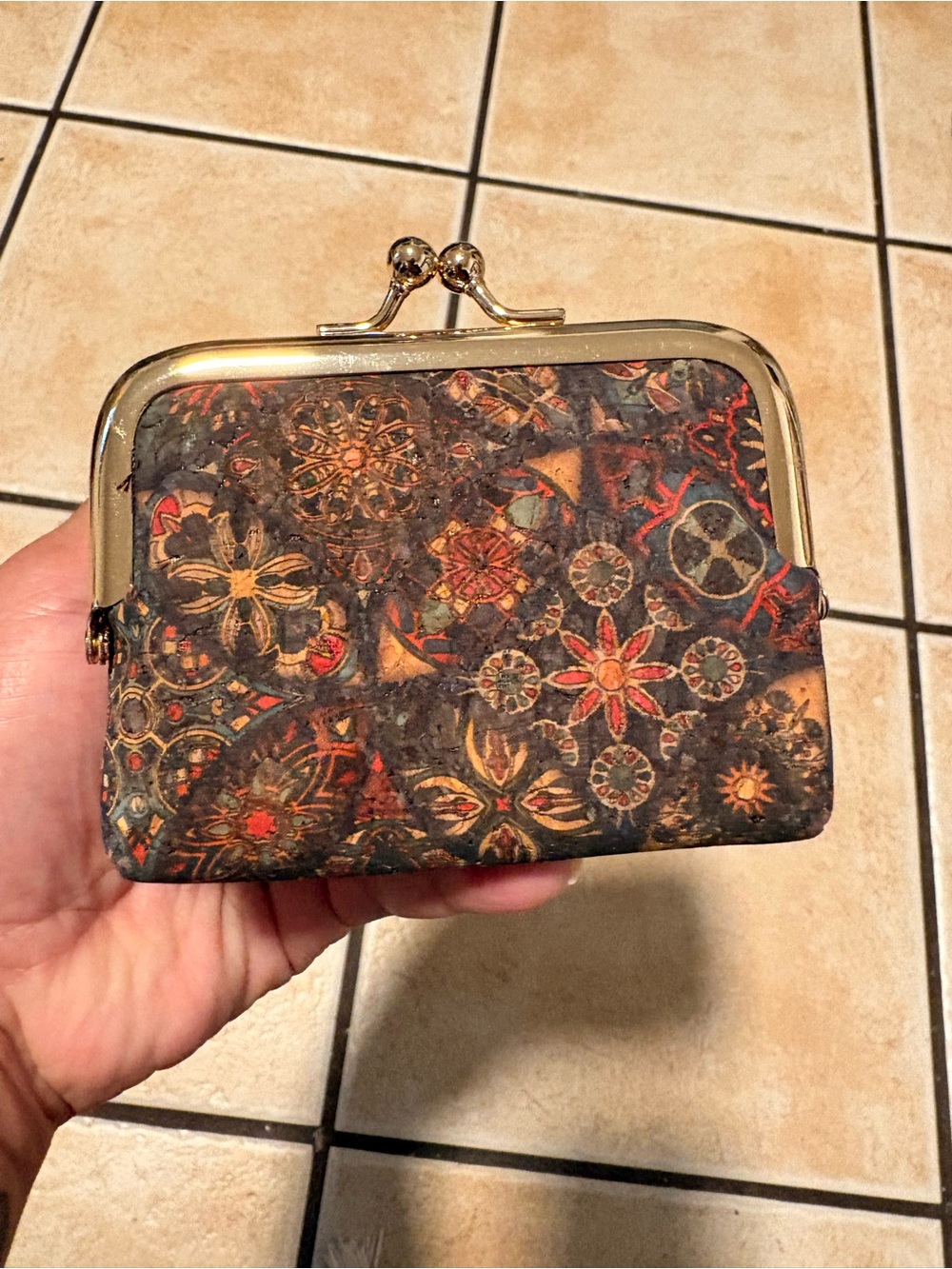 Vintage-Inspired Floral Pattern detachable Coin Purse/Wallet